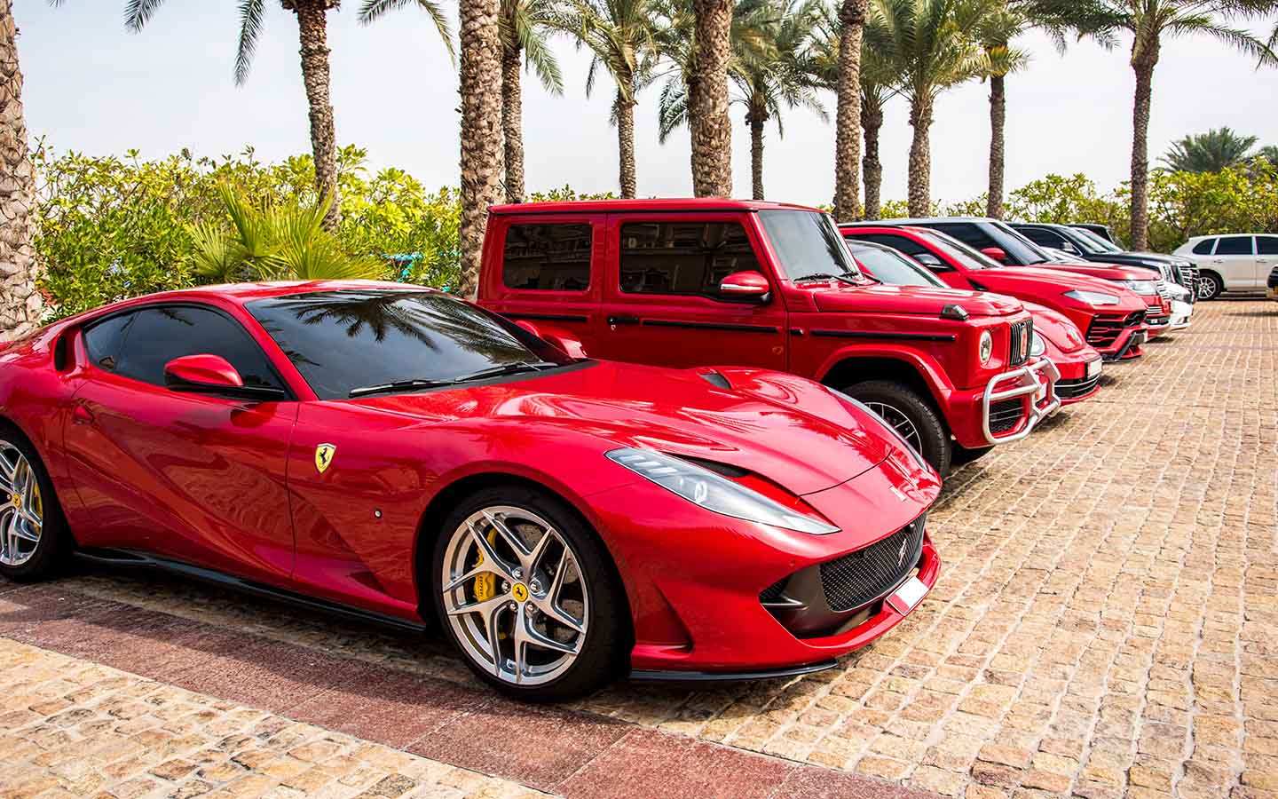 there are multiple luxury and sports cars in the uae