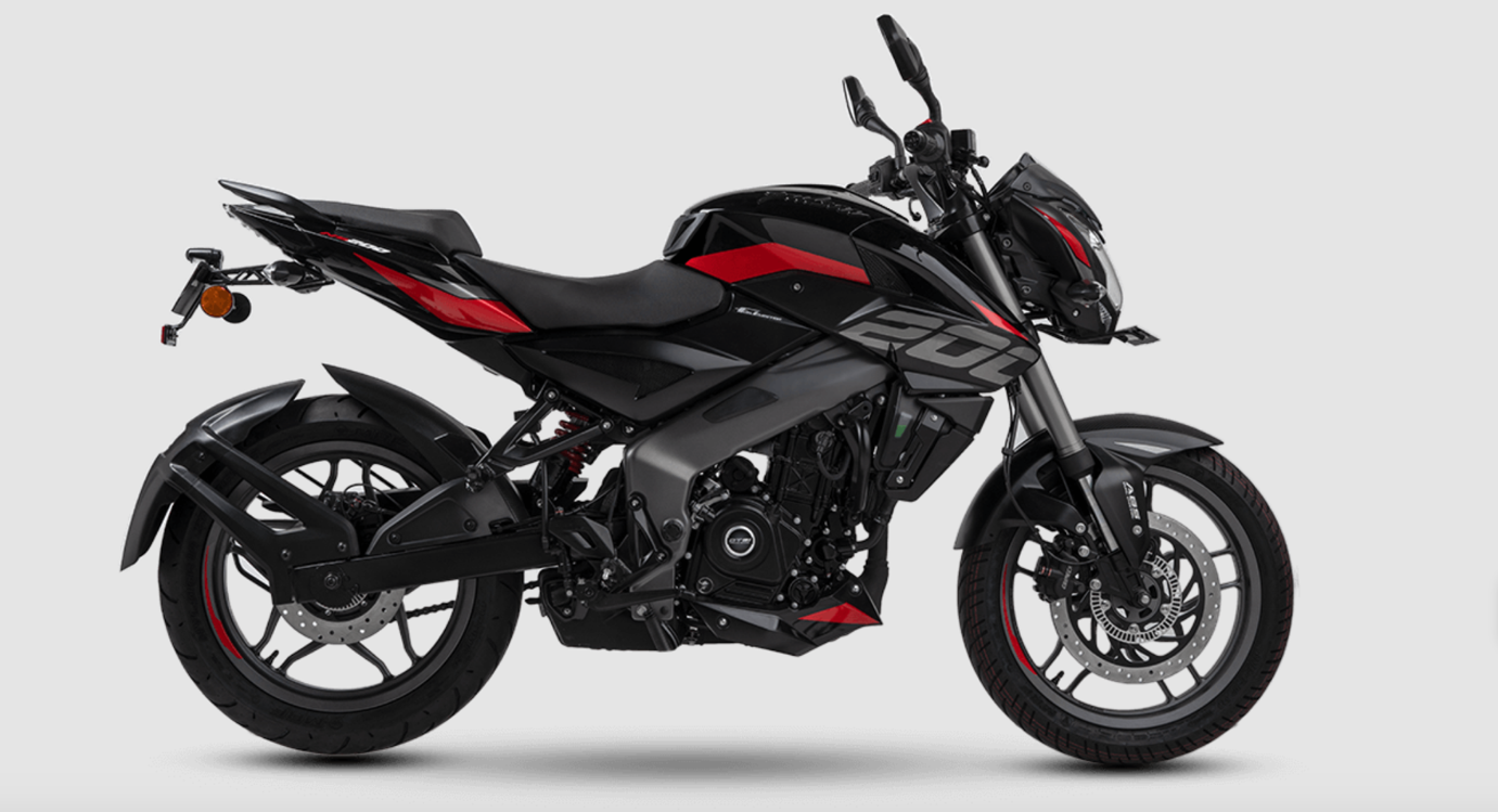 A black and red motorcycle

Description automatically generated