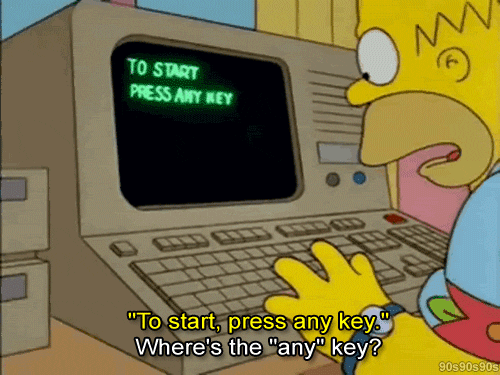 Homer Simpson Press Any Key GIF