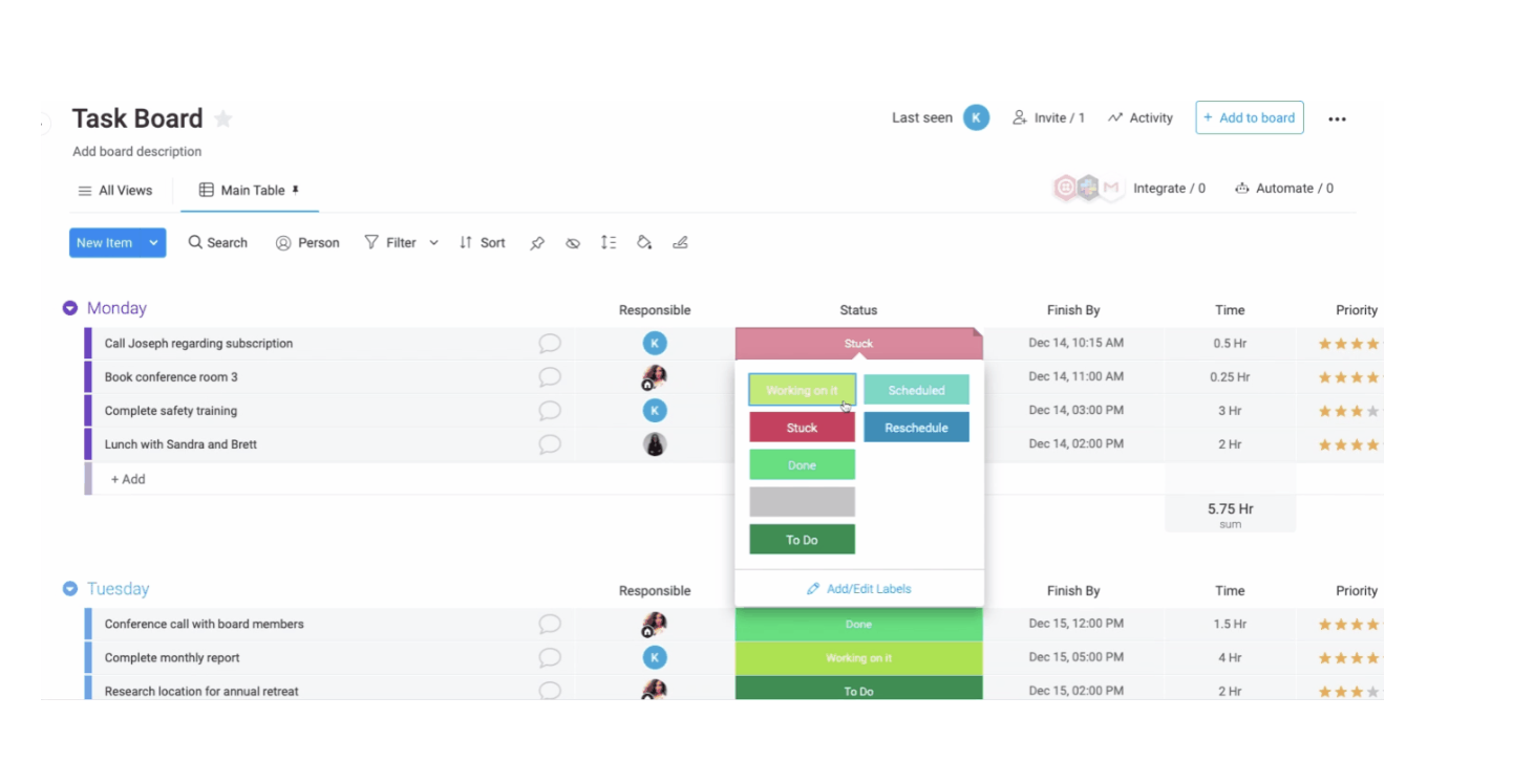 Task Board feature - Best Sprint Planning Tools