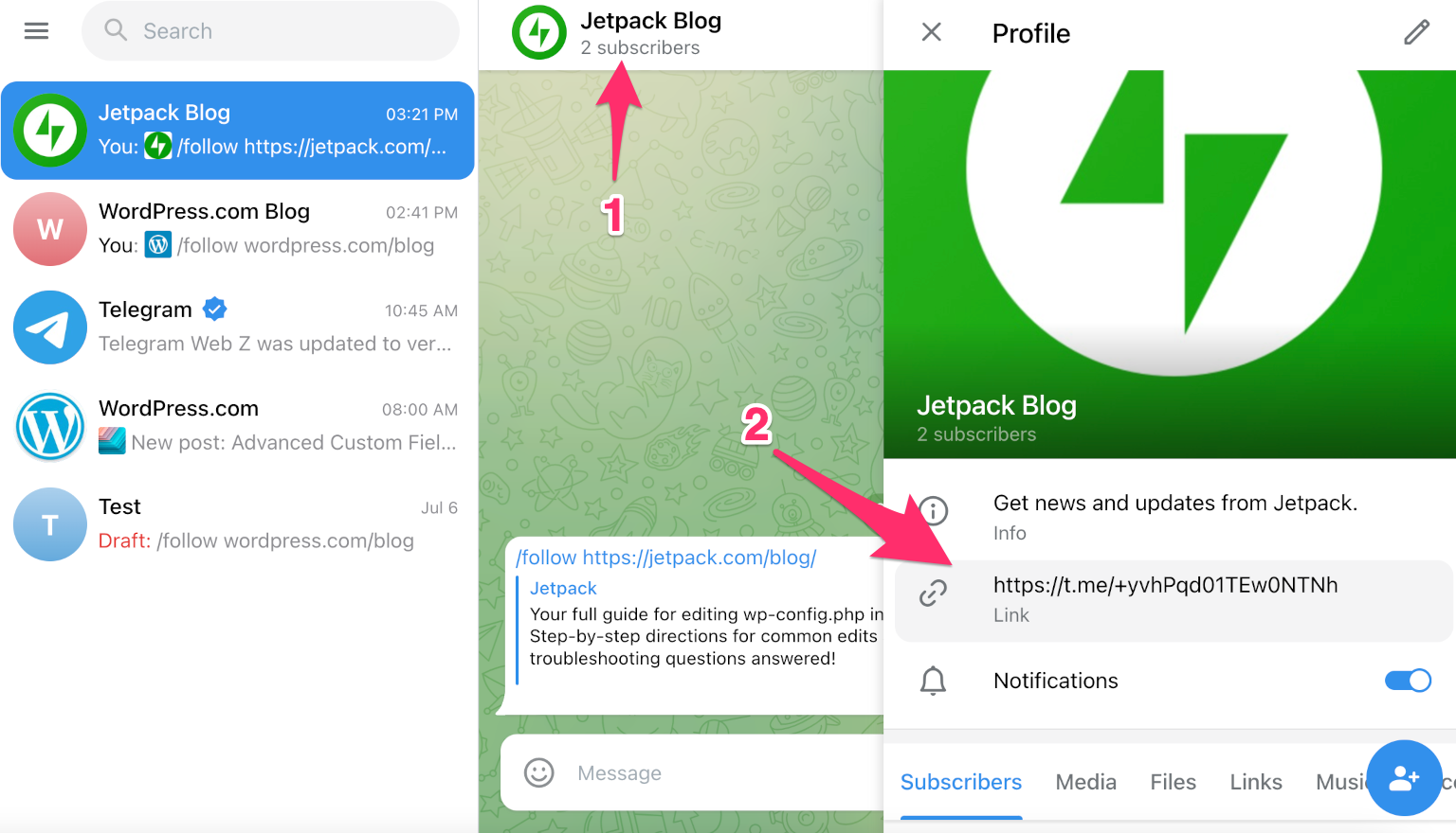 steps to Automatically Publish Blog Posts to Your Telegram Channel With JetpackWP Bot