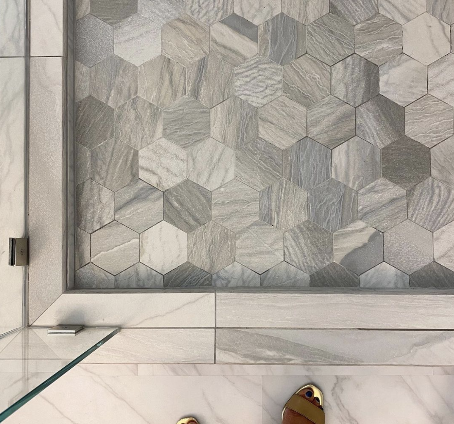 superior-construction-mt-juliet-tn-porcelain-vs-ceramic-hexogon-tile-in-shower-floor