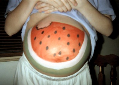 pregnant belly painting ideas watermelon