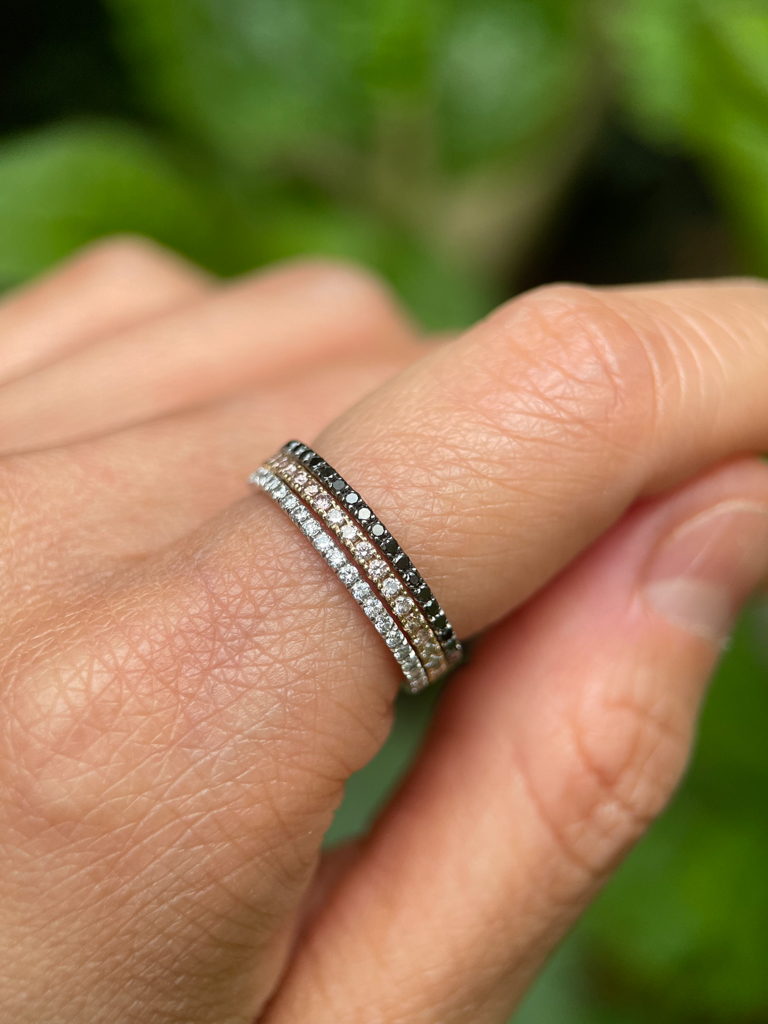 Natural Color Diamond Eternity Rings