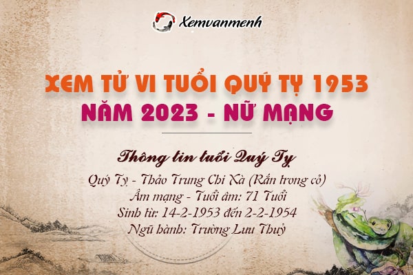 tử vi tuổi quý tỵ nữ mạng năm 2023