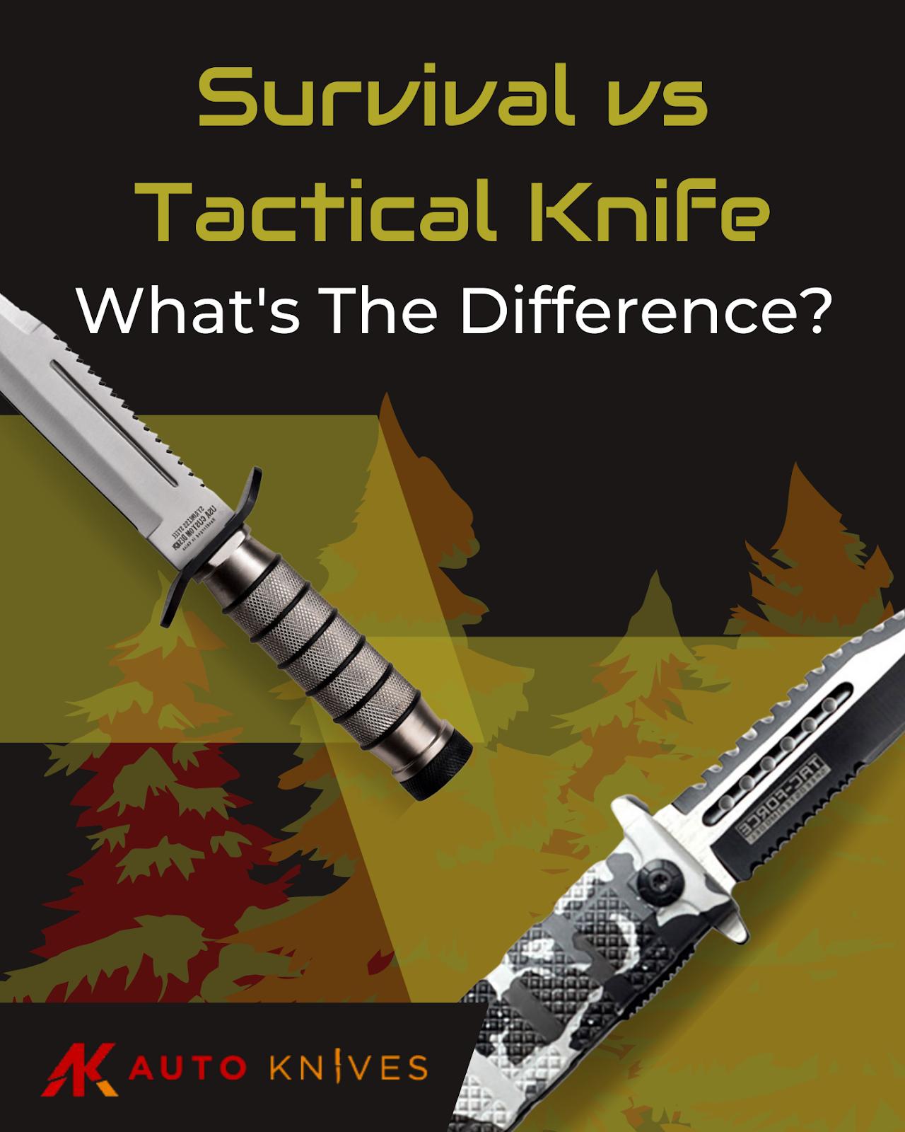 Survival vs Tactical Knives Graphic