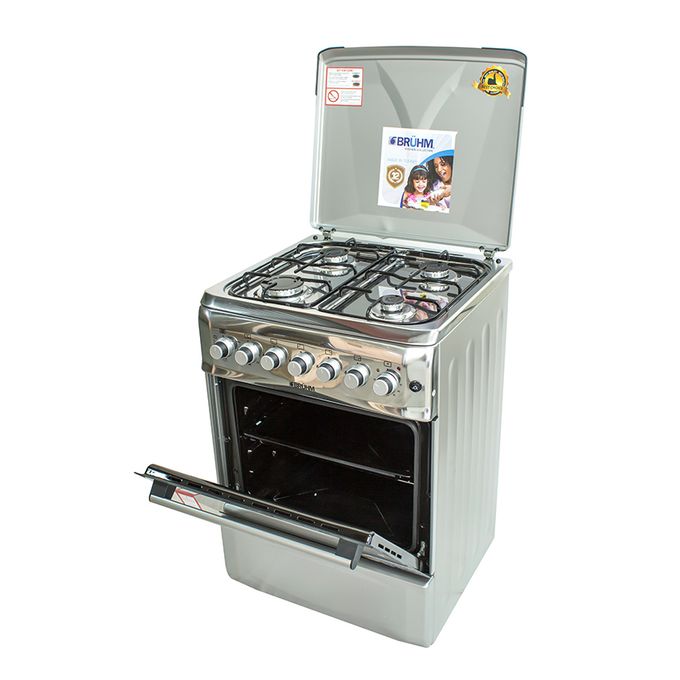 #6. Bruhm BGI 66M40ONSN 4 Gas Cooker With Electric Oven