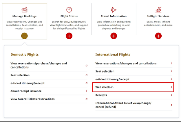 auto check-in with japan airlines