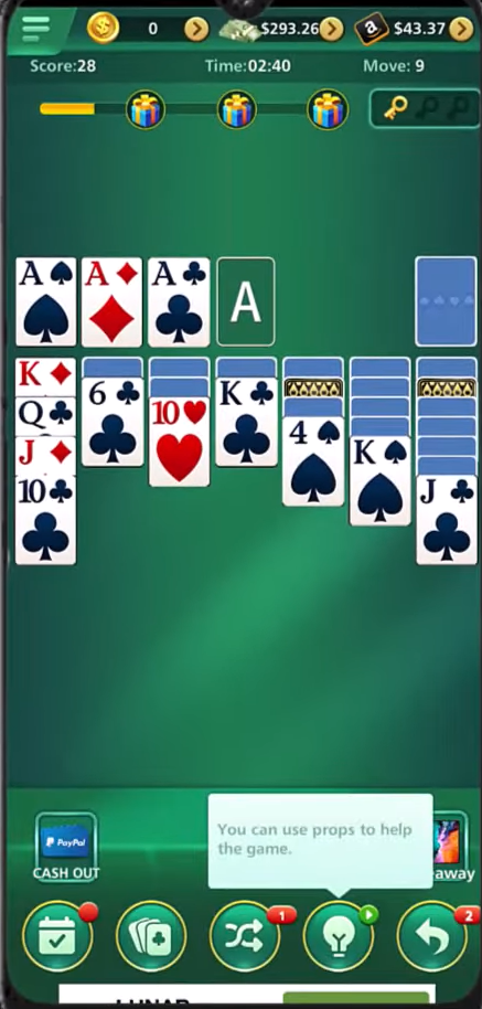 a screenshot of a Solitaire Cube game