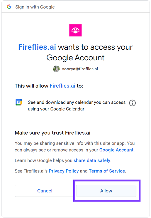 Log into Fireflies to convert m4a to text