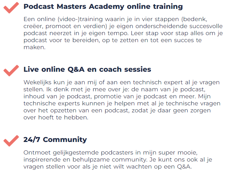 Wat je krijgt als je de Podcast Masters Academy gaat volgen