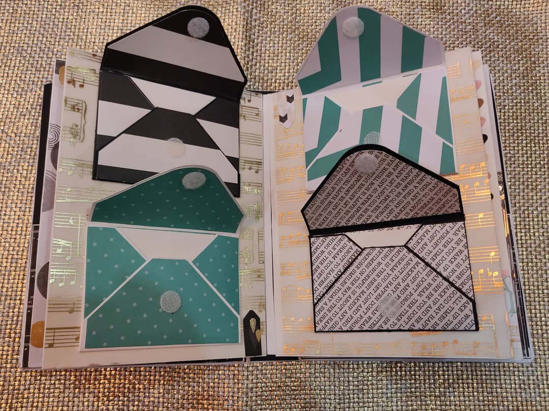 scrapbook with envelopes