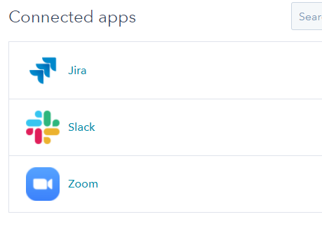 List of Connected Apps