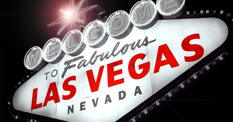 Papan reklame lampu Las Vegas.