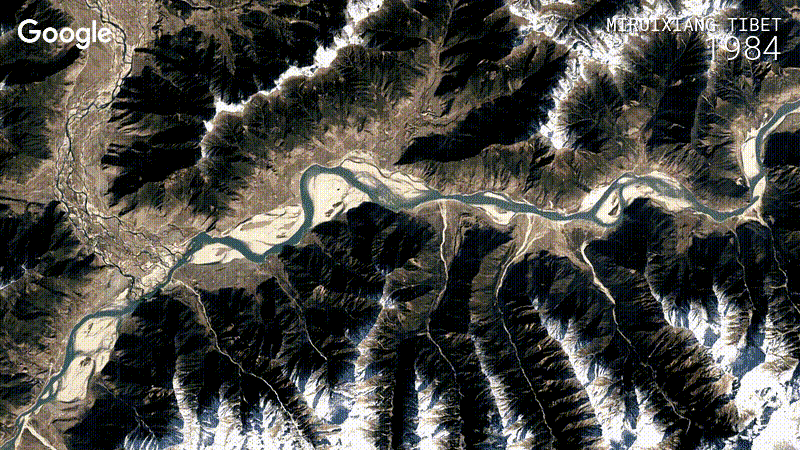 Timelapse-Aufnahme vom Mäandernder Fluss in Nyingchi, Tibet, China