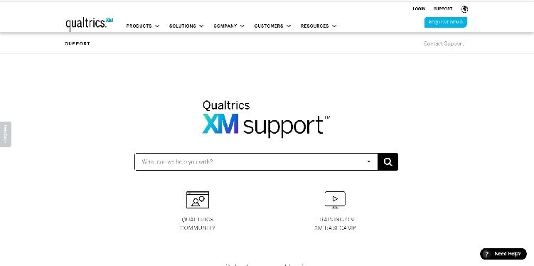Página de soporte de Qualtrics