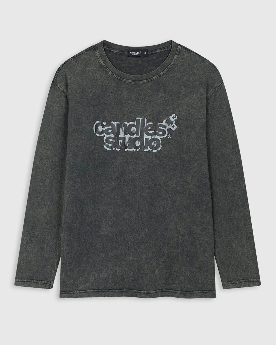 Candles Acid Washed Longsleeve Scratched Logo