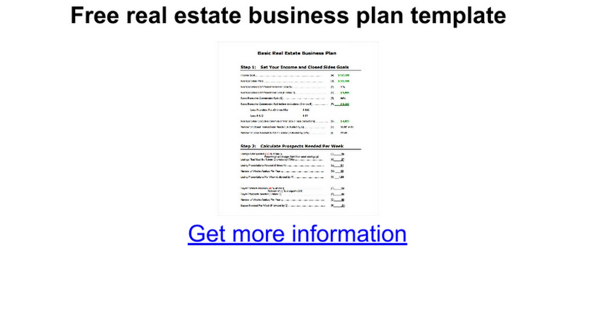 business plan template for realtors