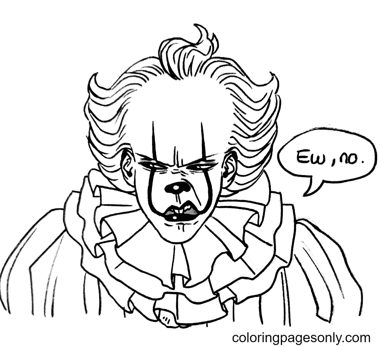 Creepy Clown Pennywise Coloring Pages