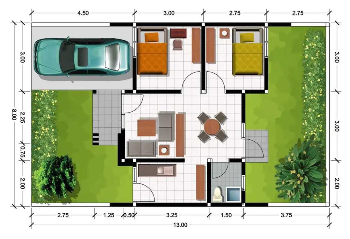 7 Denah Rumah Open Space Terpopuler yang Bikin Adem