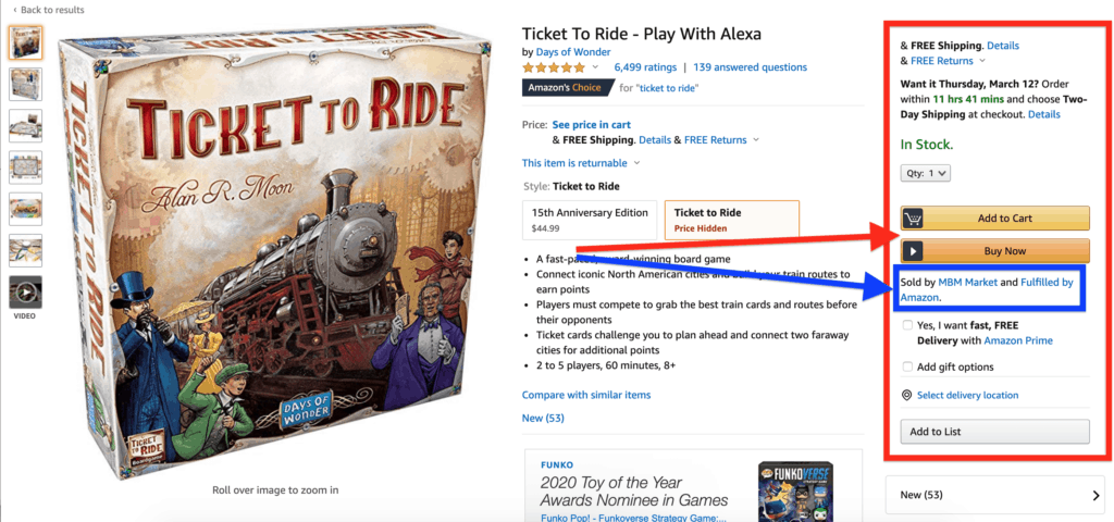 Screenshot showing the Amazon Buy Box