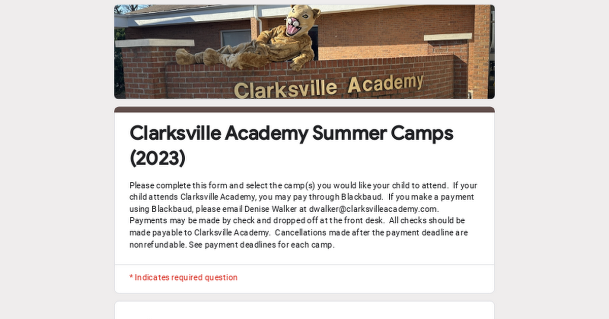 Clarksville Academy Summer Camps (2023)