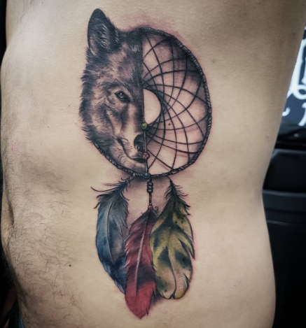 Wolf And Dream Catcher 