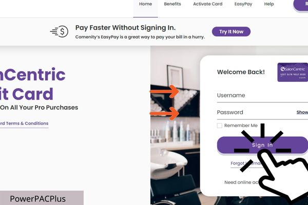 log in to saloncentric credit card