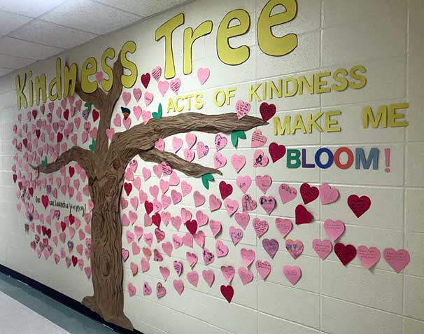 a kindness tree wall display. Kindness will make any child feel secure