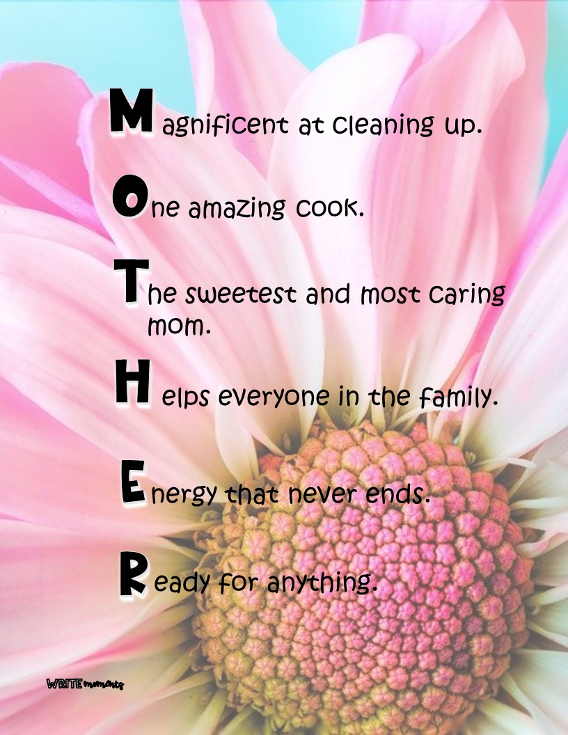 Mother's Day Activity acrostic poem