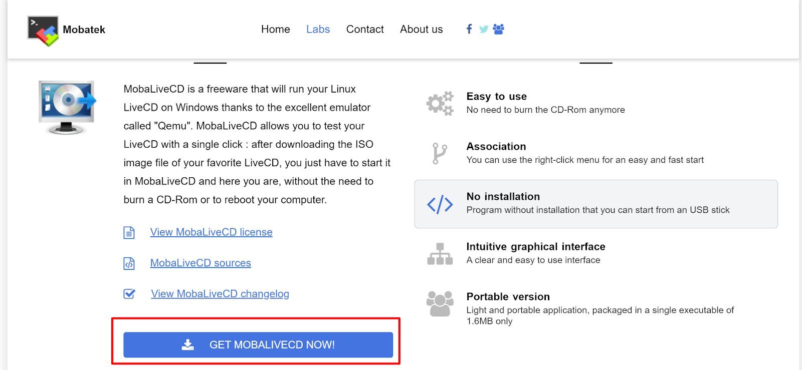 Tải phần mềm MobaLiveCD để kiểm tra cài đặt USB Boot