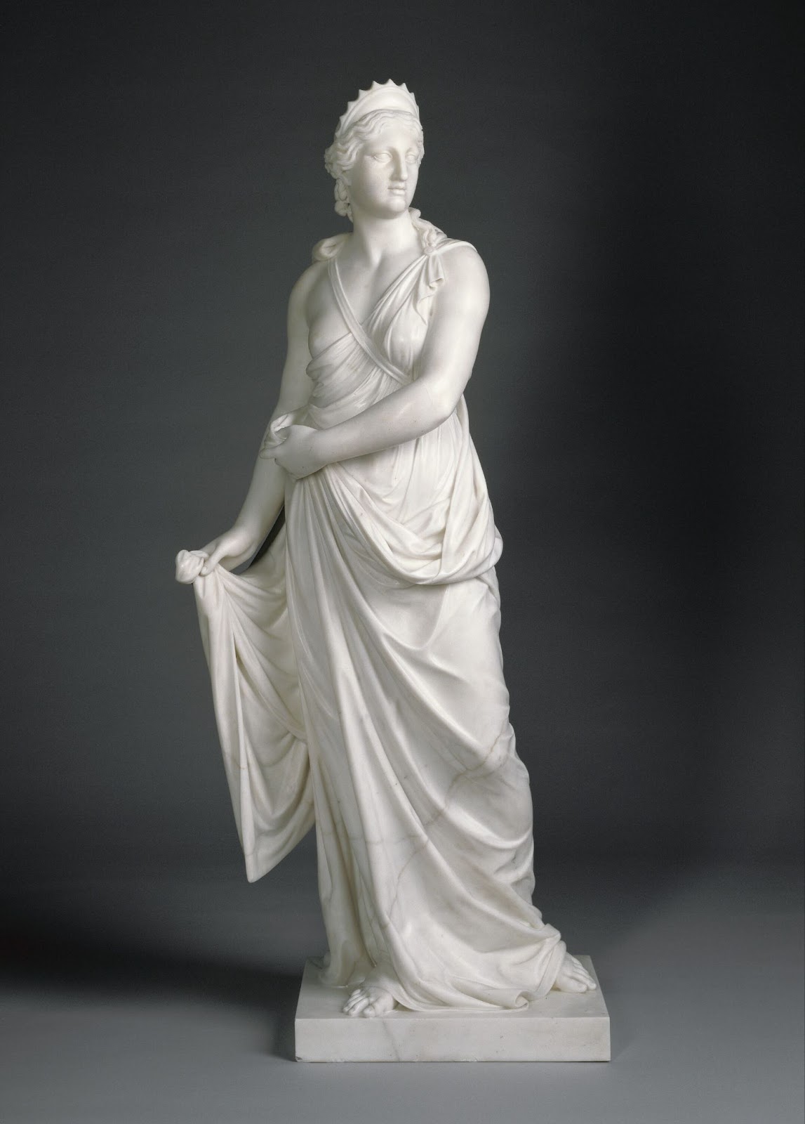 Marble statue of Juno in a gown