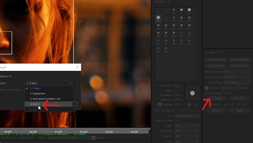 In tracker window, click edit target, set to null object. 