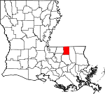 State map highlighting St. Helena Parish