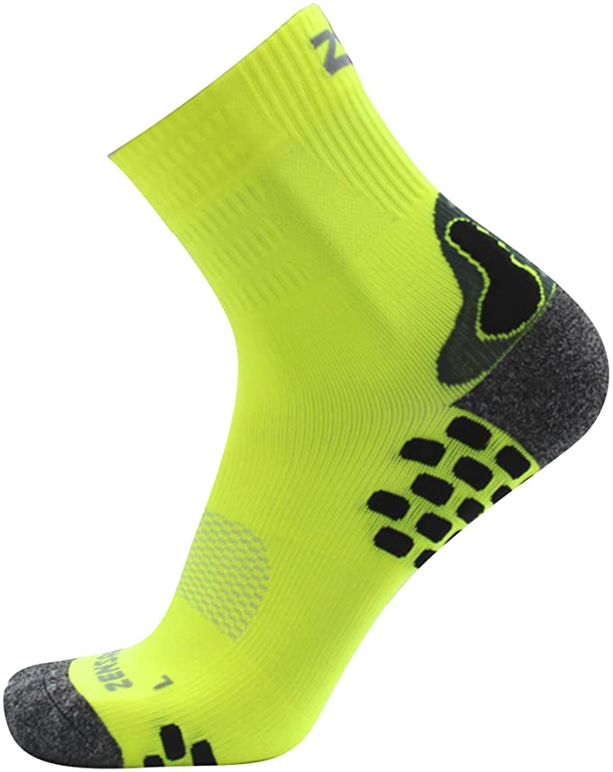 Zensah 3D Dotted Running Socks - Moisture Wicking, Padded, Anti-Blister, Ankle Athletic Sock for Men and Women