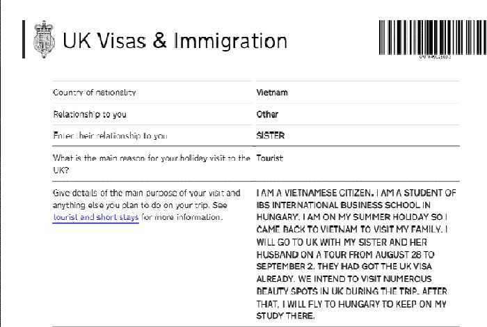 Xin visa Anh dễ hay khó - Mẫu khai thông tin làm visa qua online