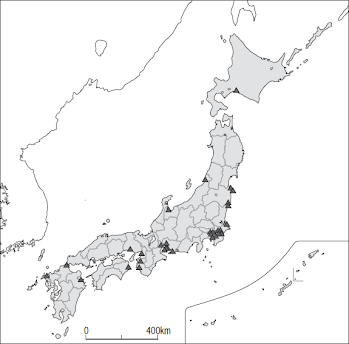 ある発電所の分布（東京書籍『新しい社会地理』より一部改変）