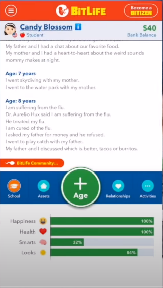 Creating a Female Character to Meet Sugar Daddies in Bitlife