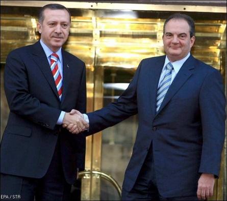 O πρωθυπουργός Κώστας Καραμανλής και ο Τούρκος ομόλογός του Ρετζέπ ...