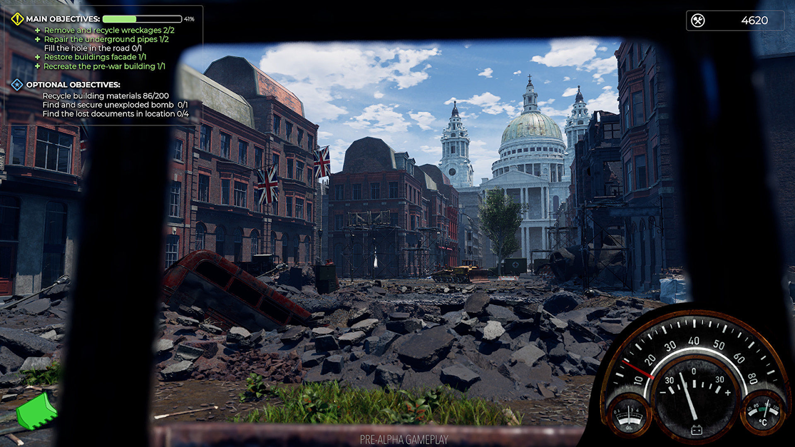 รูปแบบเกมเพลย์ของ WW2 Rebuilder: Cities from the Ashes