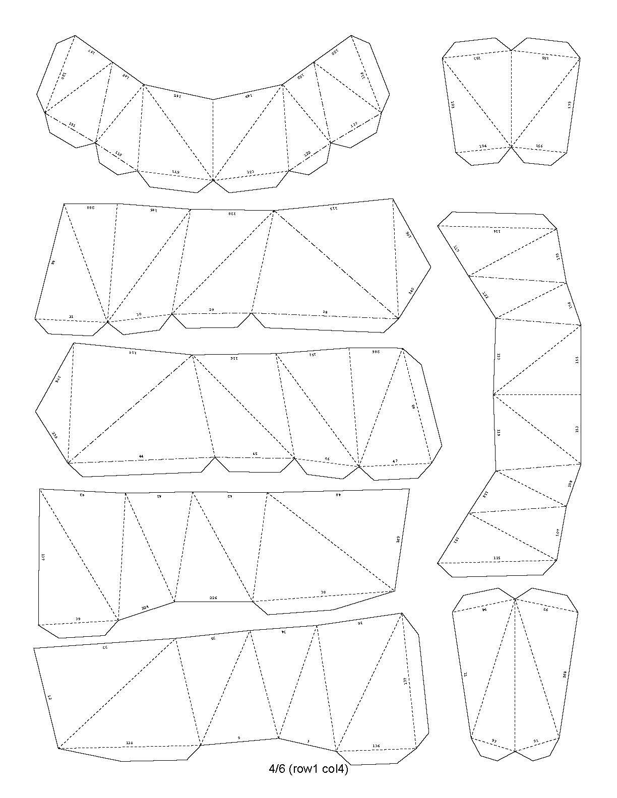Шаблон копилки в технике паперкрафт