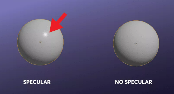 Specular texturing of 3d model example