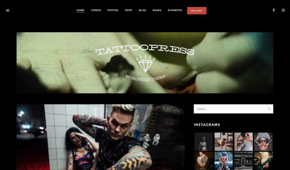 Tema WordPress Tattoo Pro Tattoo Shop