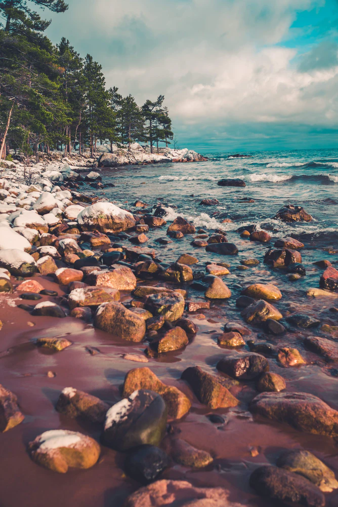 The water off the coast in Traverse City Michigan