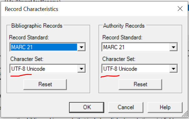 Screenshot with UTF-8 option