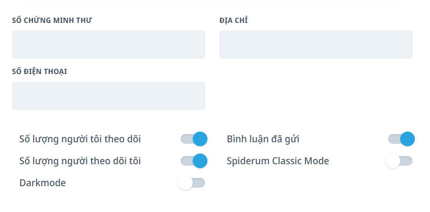 Darkmode ở ngay phần Chỉnh sửa trang cá nhân nè