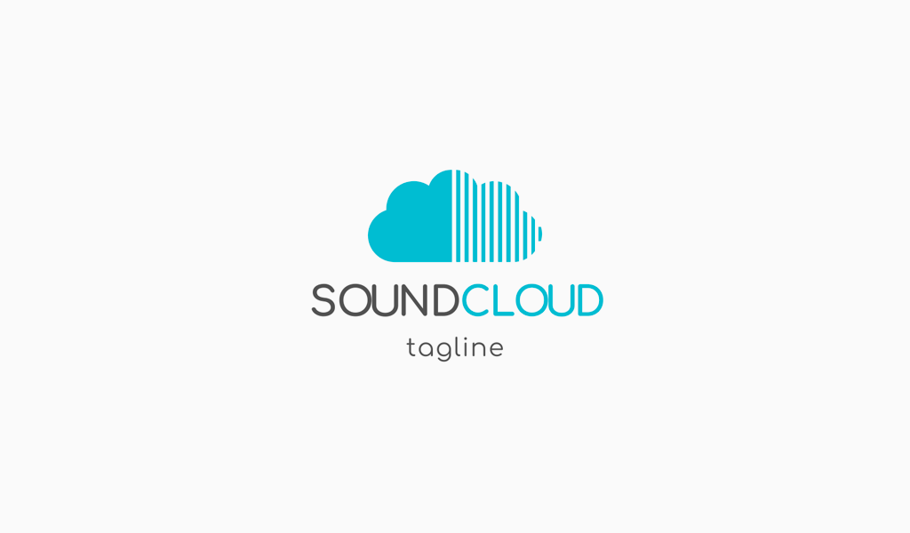 Cloud-Logo mit vertikalen Linien
