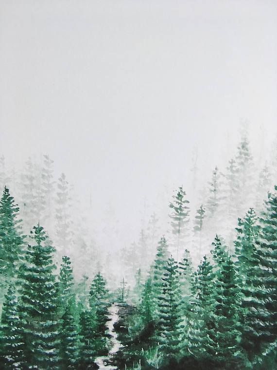 Image result for evergreen art | Forest art, Forest painting, Nature art