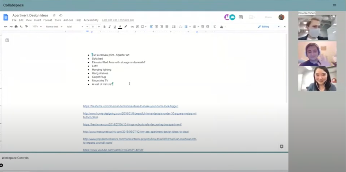 People working on document in CollabSpace