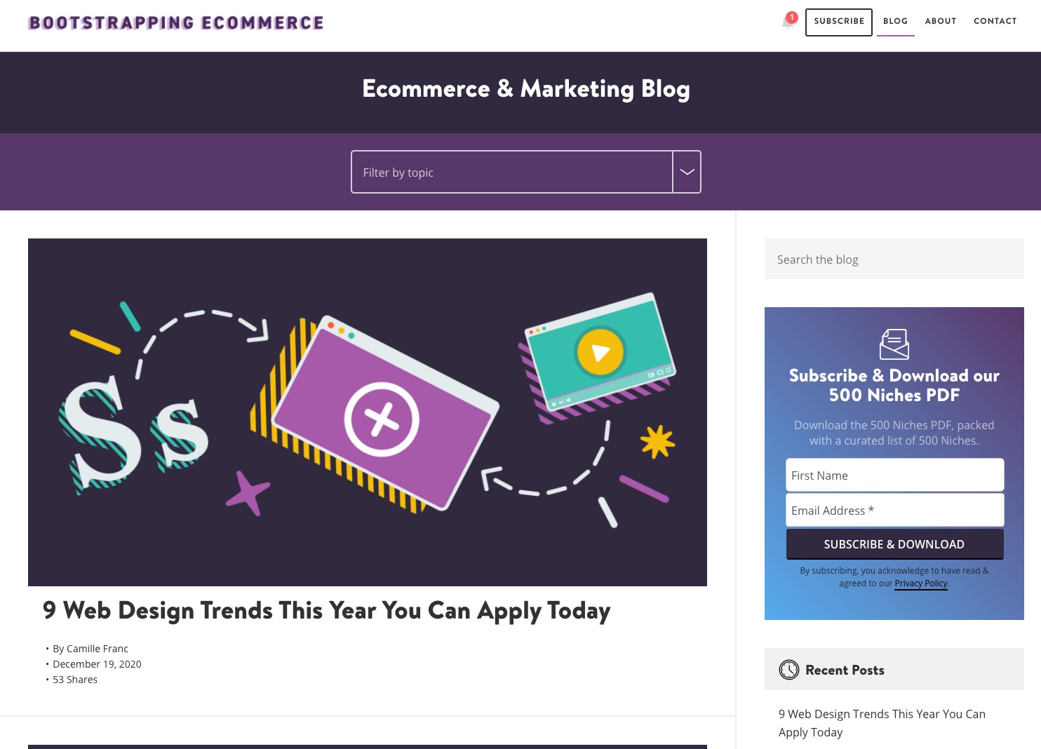 bootstrapping ecommerce blog